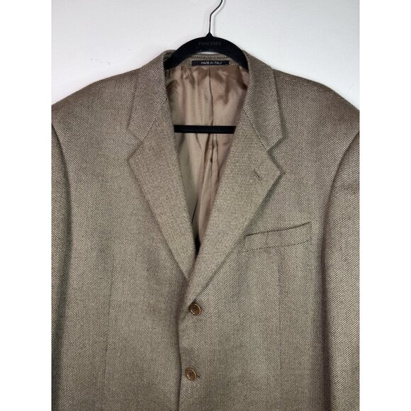 ARMANI COLLEZIONI Italy 100% Cashmere  Sportcoat Jacket Tan Brown Sz 46L - Picture 1 of 13